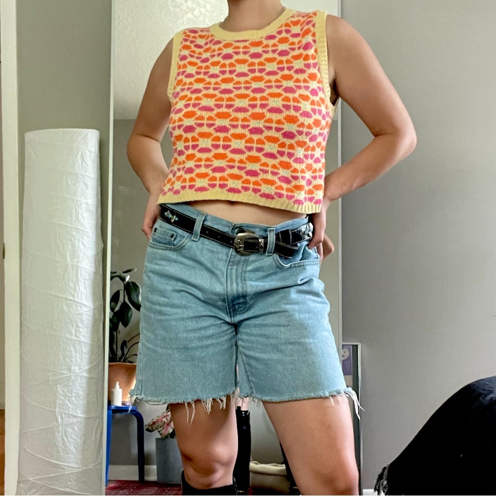 zara floral pattern sweater vest